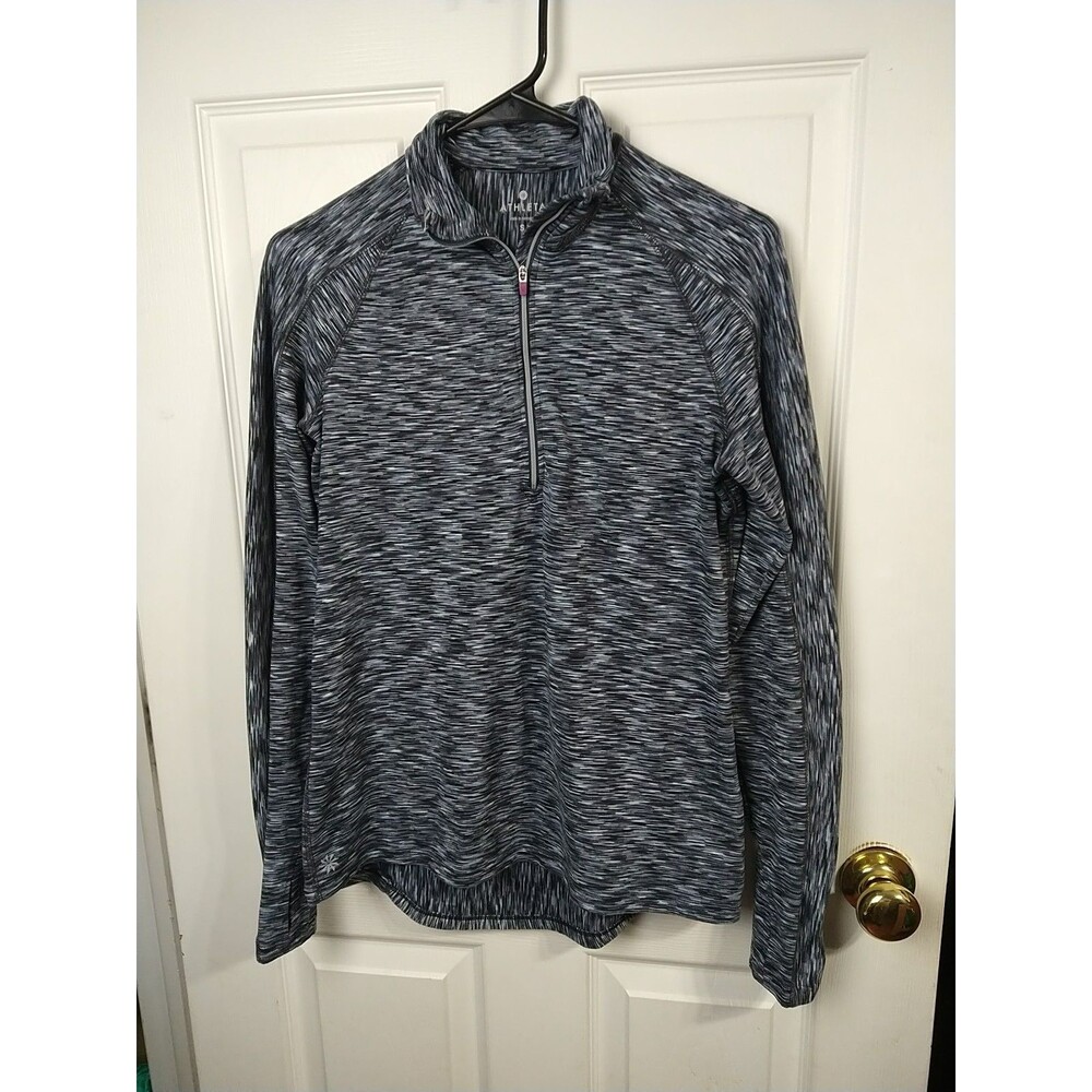 Athleta Mendoza Half Zip L/S Pullover Heathered Thumbhole Activewear
